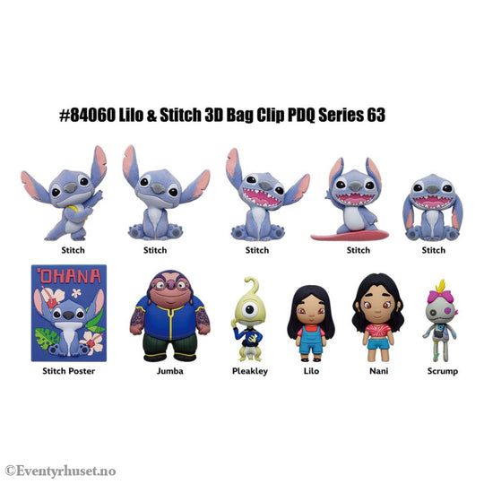 Lilo & Stitch Movie 3D Foam Bag Clips Series 63 Display (24) Fashion & Accessories
