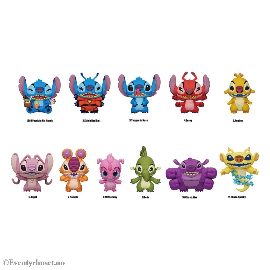 Lilo & Stitch PVC Bag Clips Serie 5 Display (24) Fashion & Accessories
