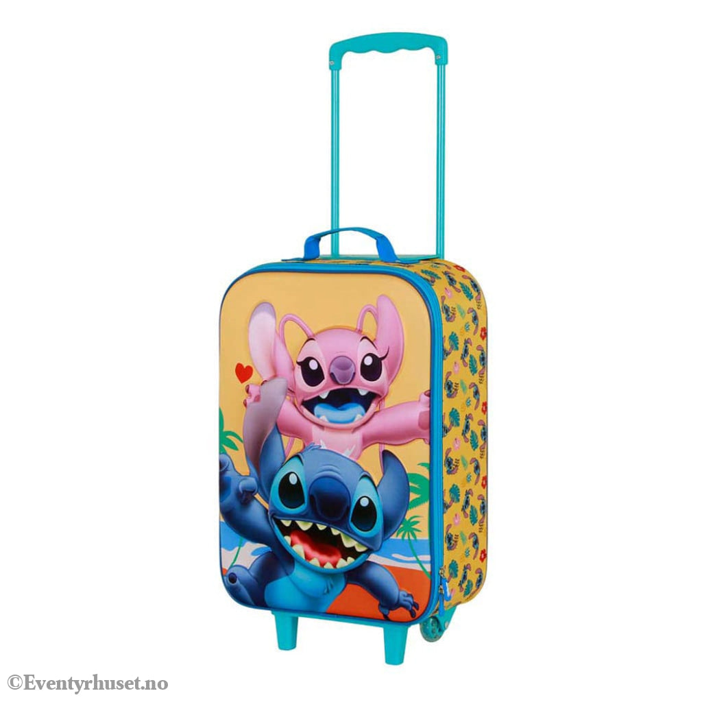 Lilo & Stitch Soft 3D Trolley Suitcase Stitch Ocean Blue 52 cm Fashion & Accessories