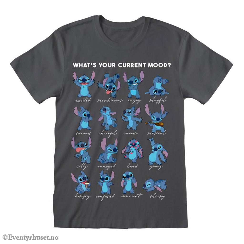 Lilo & Stitch T-Shirt Stitch Emotions Charcoal Size S Fashion & Accessories