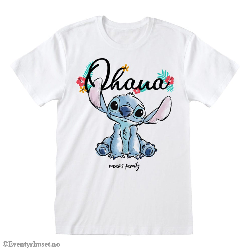 Lilo & Stitch T-Shirt Ohana Means Family White Size M Fashion & Accessories