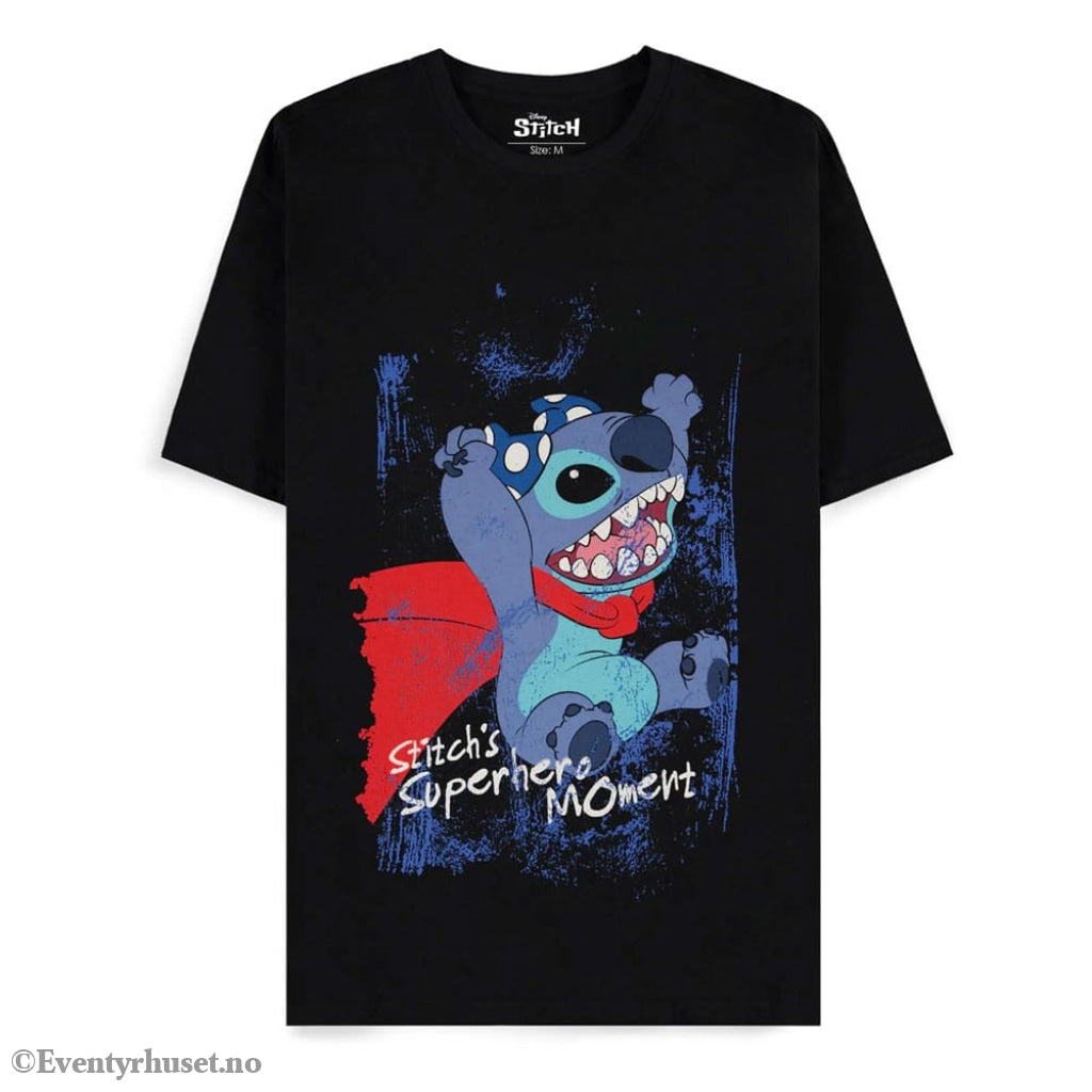 Lilo & Stitch T-Shirt Superhero Black Size M Fashion & Accessories