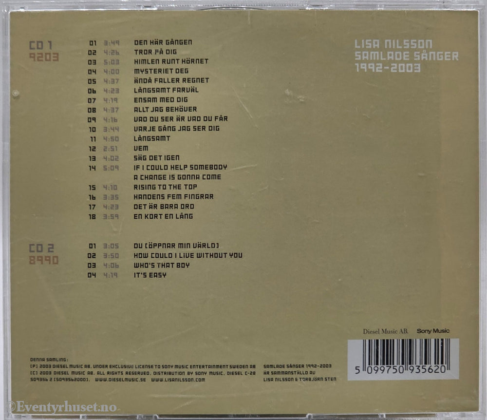 Lisa Nilsson, 2003, Samlade Sånger 1992-2003, Musikk-CD.