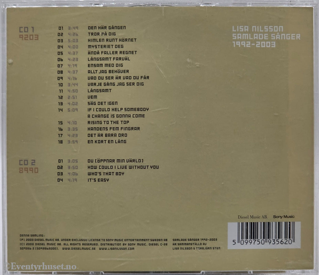 Lisa Nilsson, 2003, Samlade Sånger 1992-2003, Musikk-CD.