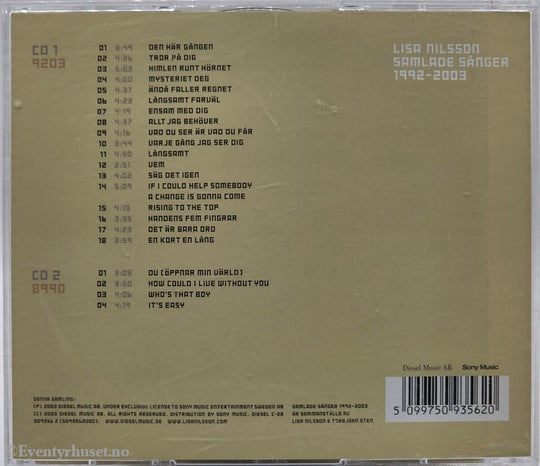 Lisa Nilsson, 2003, Samlade Sånger 1992-2003, Musikk-CD.