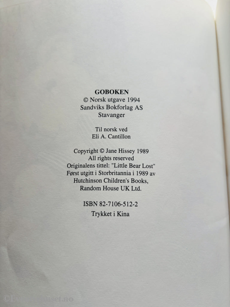 Liten bjørn forsvunnet. 1998. Barnebok.