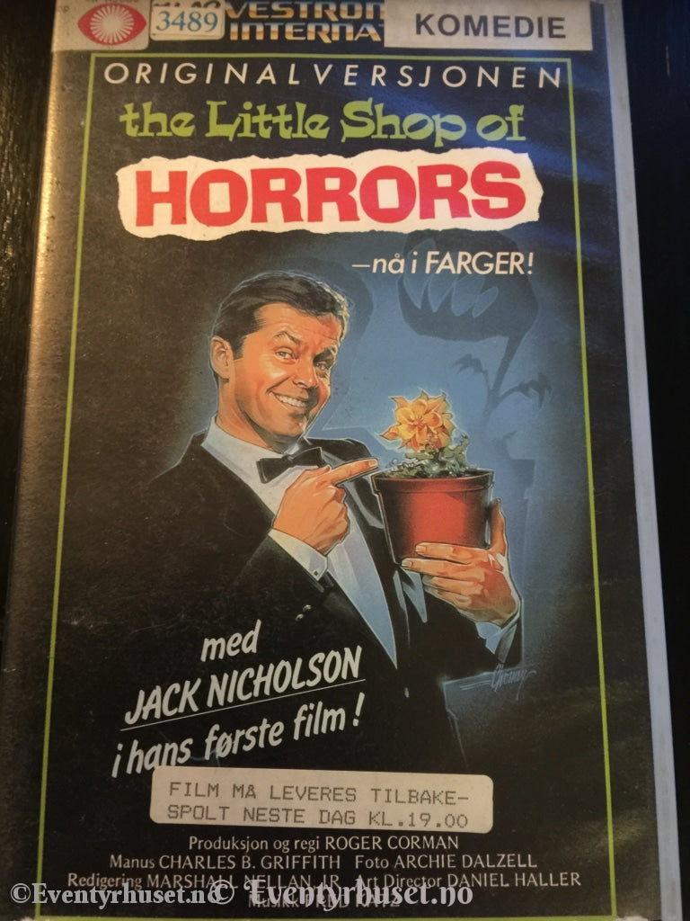 Little Shop Of Horrors - Med Jack Nicholson I Hans Første Film. Vhs Big Box.