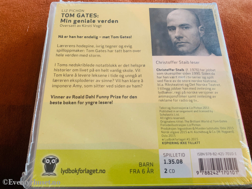 Liz Pichon. Tom Gates: Min geniale verden. 2011. Lydbok på CD. Ny i plast!