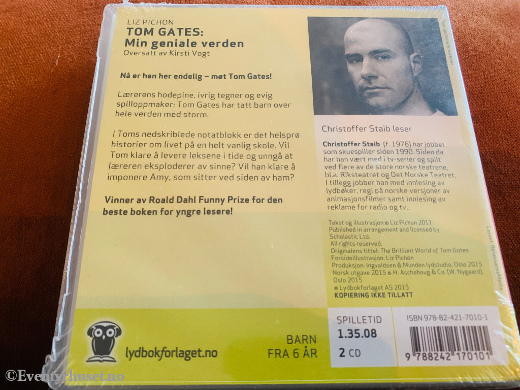 Liz Pichon. Tom Gates: Min geniale verden. 2011. Lydbok på CD. Ny i plast!