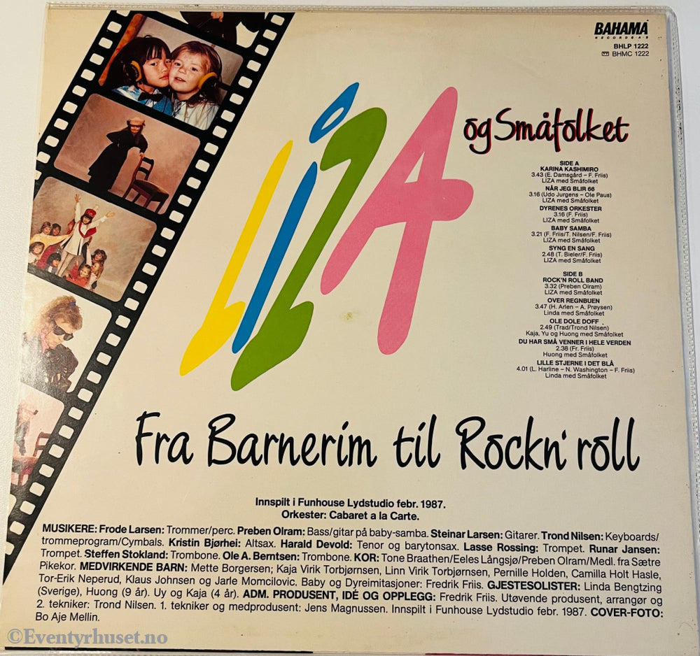 Liza Og Småfolket. Fra Barnerim Til Rock’n Roll. 1987. Lp. Lp Plate