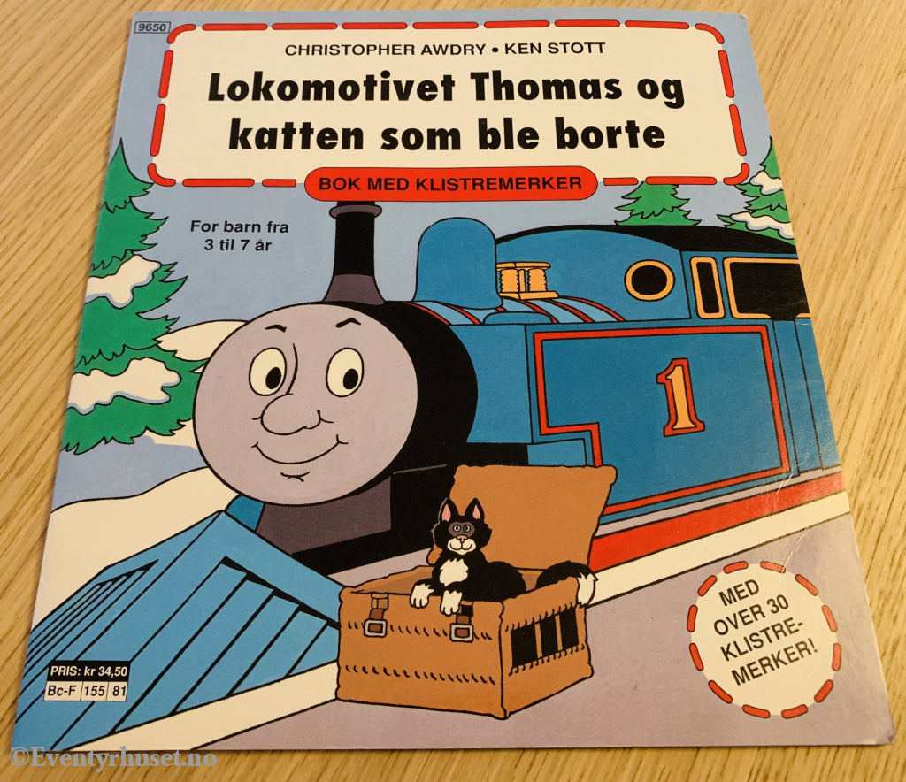 Lokmotivet Thomas Og Katten Som Ble Borte. Bok Med Klistremerker. 1988/96. Klistremerkealbum