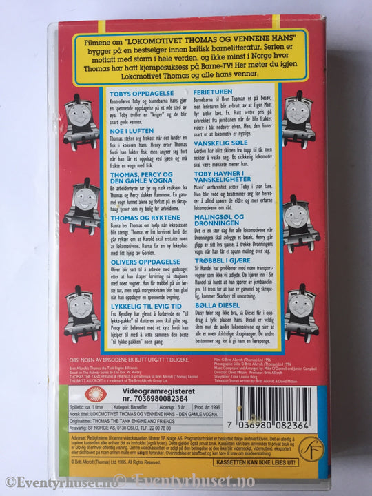 Lokmotivet Thomas Og Vennene Hans. Den Gamle Vogna. Vhs. Vhs