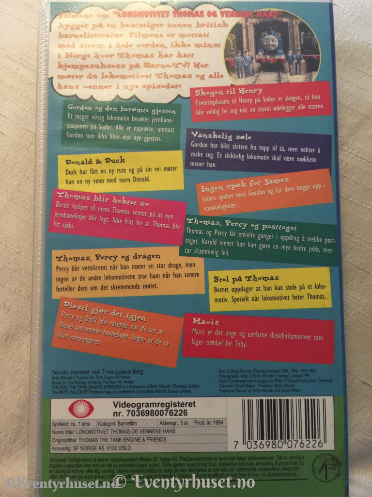 Lokmotivet Thomas. Thomas Percy Og Posttoget. 1994. Vhs. Vhs