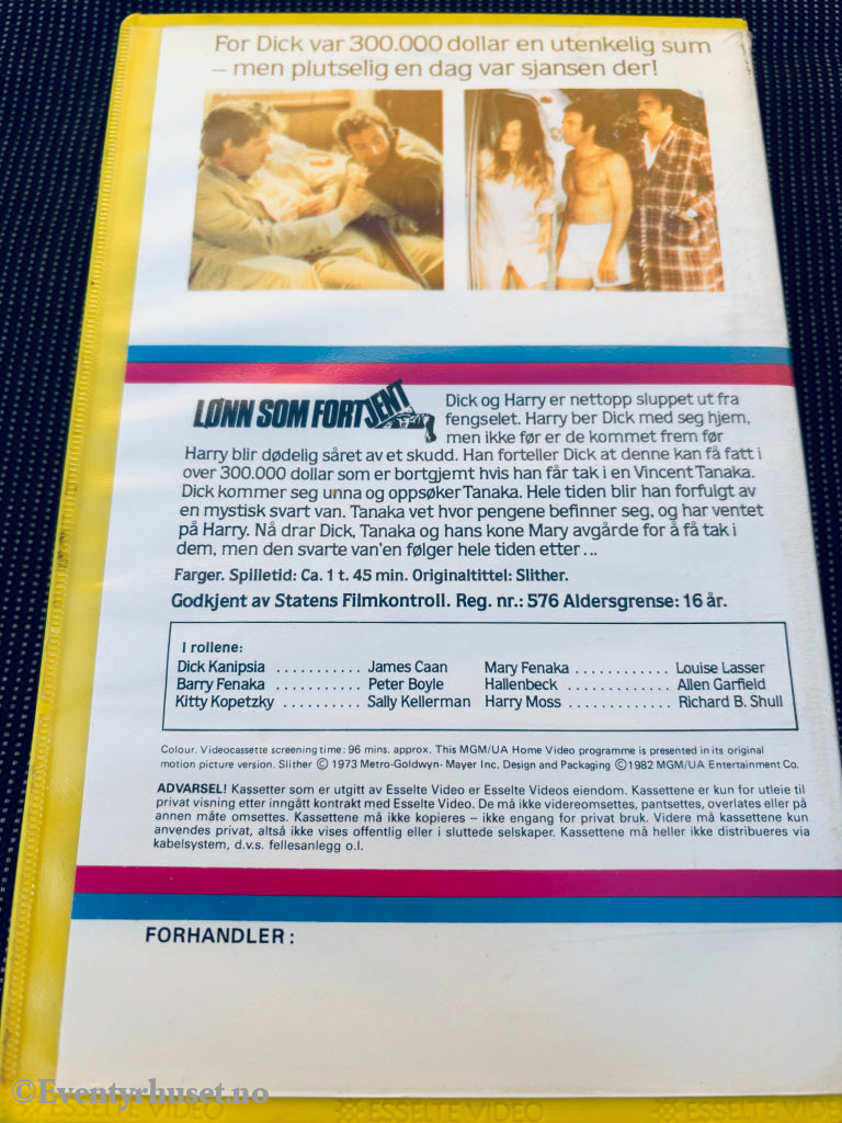 Lønn som fortjent. 1973/82. VHS Big Box. VHS