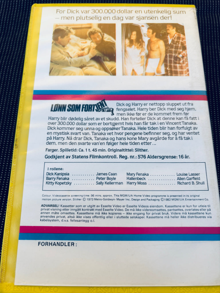 Lønn som fortjent. 1973/82. VHS Big Box. VHS