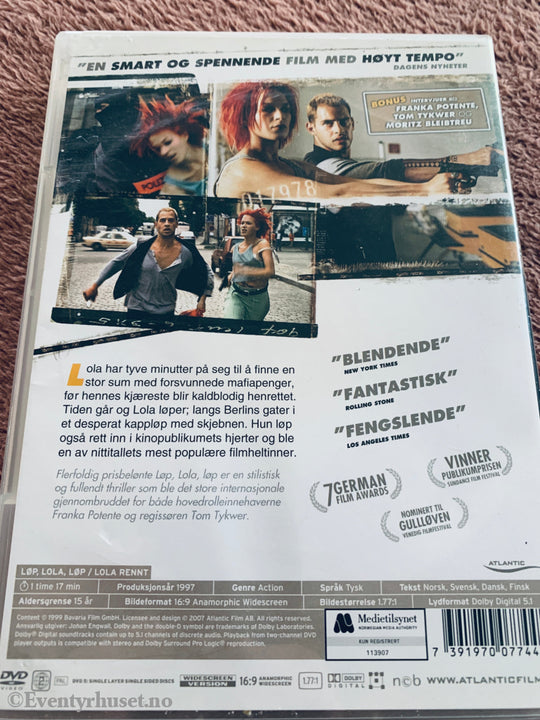 Løp Lola Løp (1998). DVD.