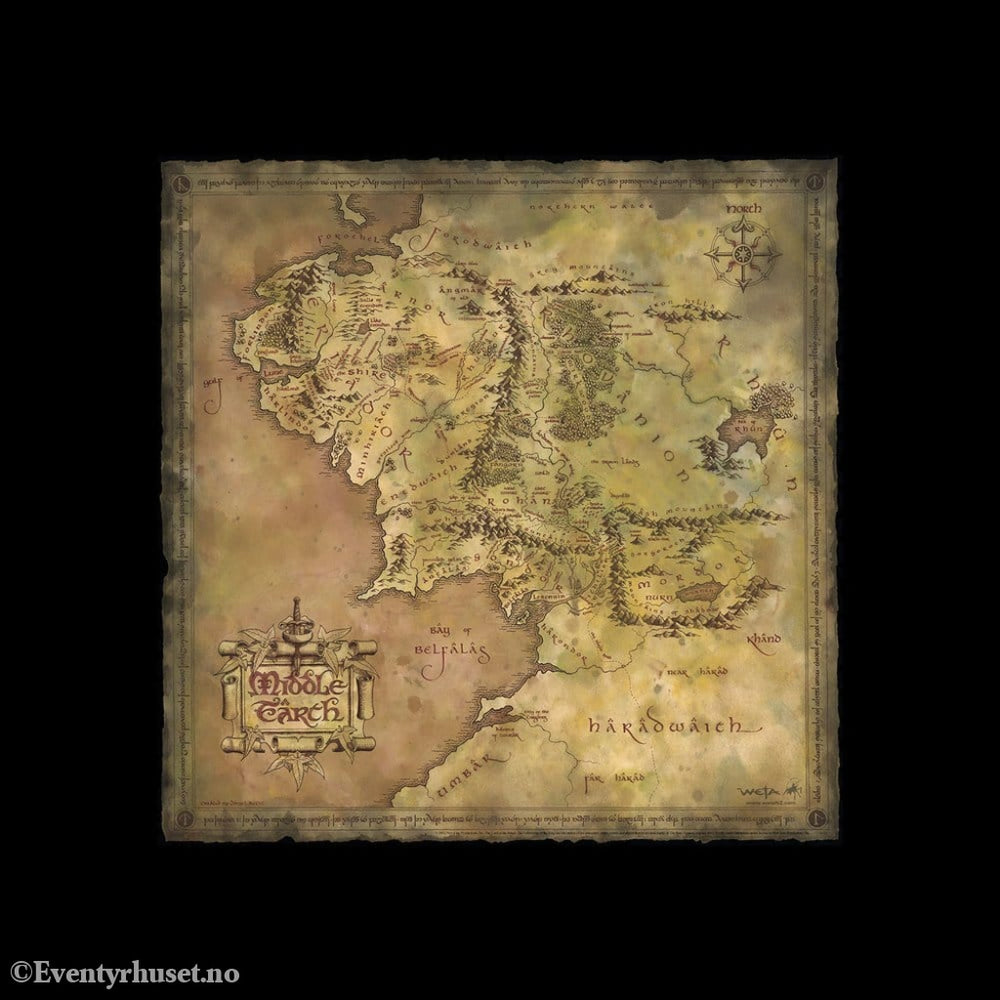 Lord of the Rings Art Print Parchment Map of Middle-earth 59 x 30 cm Home & Gifts