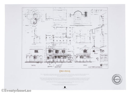 Lord of the Rings Blueprint Art Print The Courtyard of Minas Tirith 59 x 42 cm Home & Gifts