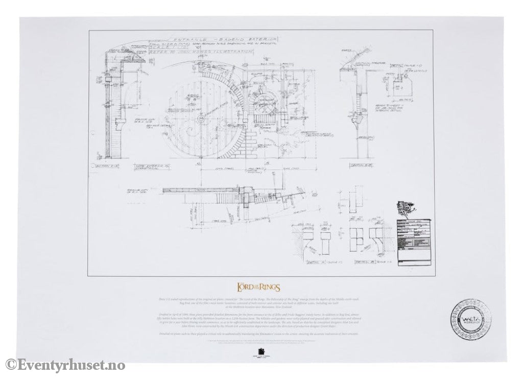 Lord of the Rings Blueprint Art Print The Grey Havens 59 x 42 cm Home & Gifts