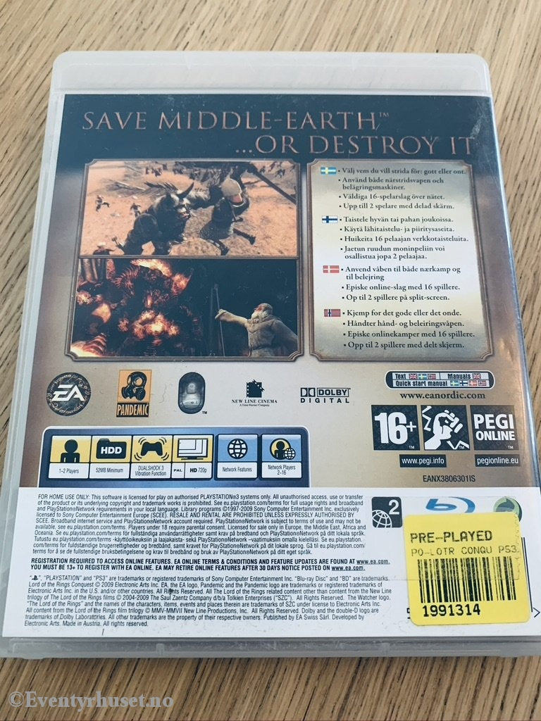 Lord Of The Rings. Conquest. Ps3. Ps3