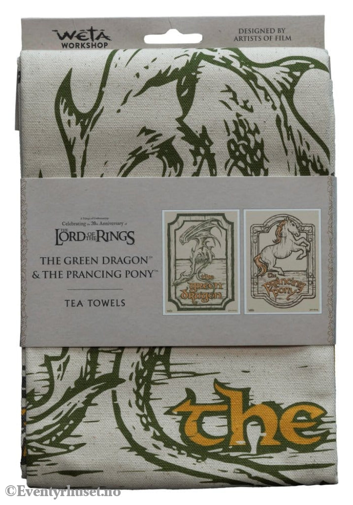 Lord of the Rings Tea Towel 2-Pack Green Dragon & Prancing Pony 69 cm Home & Gifts
