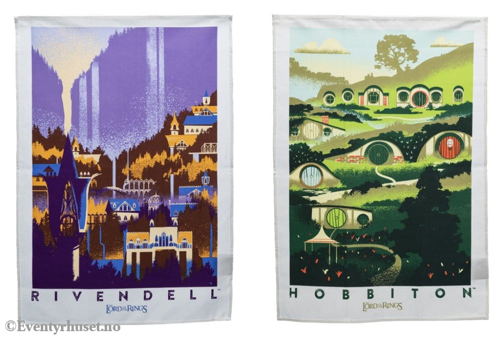 Lord of the Rings Tea Towel 2-Pack Rivendell & Hobbiton 70 cm Home & Gifts