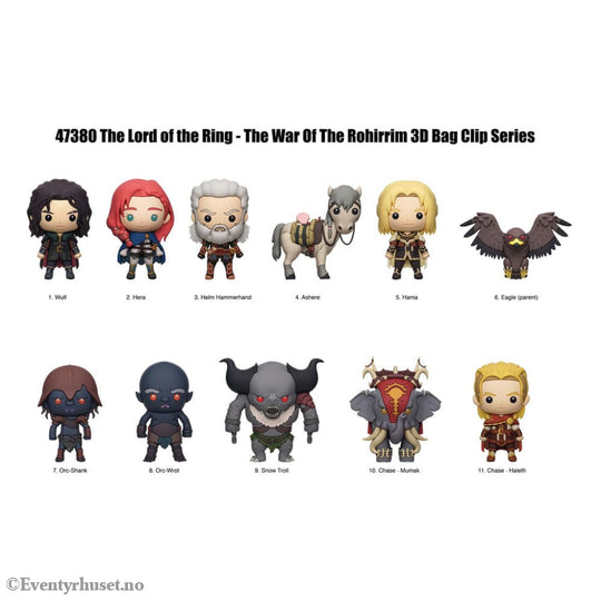 Lord of the Rings: War of Rohirrim 3D PVC Bag Clips Display (24) Fashion & Accessories