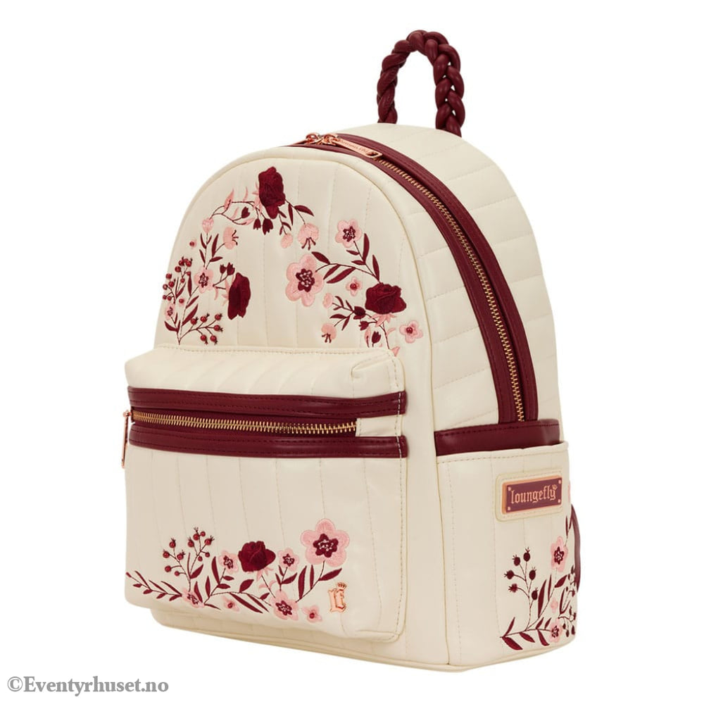 Loungefly Midi Backpack Cream & Red Floral Fashion & Accessories
