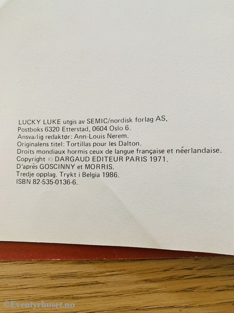 Lucky Luke 03. Brødrene Dalton Blir Kidnappet. 1971/86. Tegneseriealbum