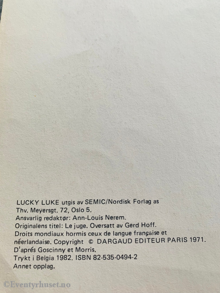 Lucky Luke 06. Dommeren. 1971/82. Tegneseriealbum