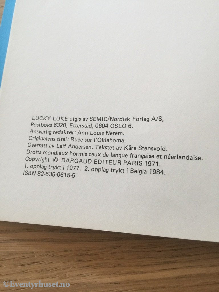 Lucky Luke 17. Kampen Om Oklahoma. 1977/84. Tegneseriealbum