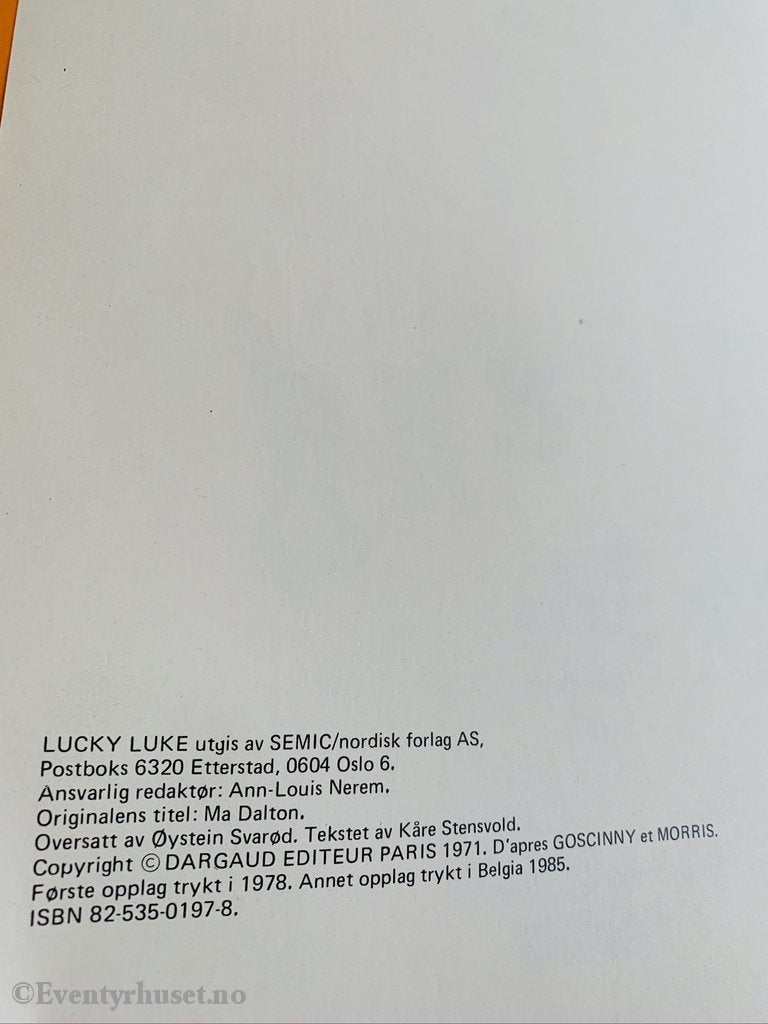 Lucky Luke 23. Ma Dalton. 1971/85. Tegneseriealbum