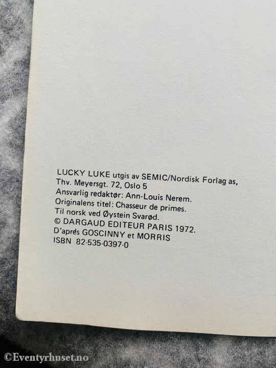 Lucky Luke 32. Dusørjegeren. 1972. Tegneseriealbum