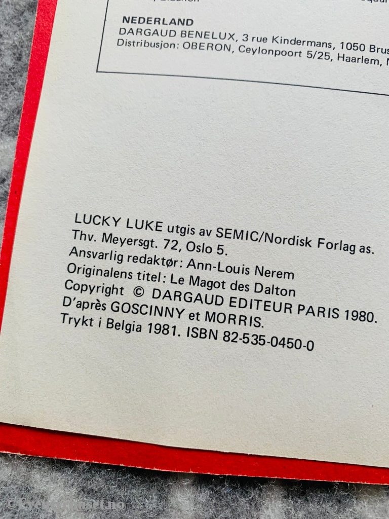 Lucky Luke 35. Brødrene Dalton Og Den Skjulte Skatt. 1981. Tegneseriealbum