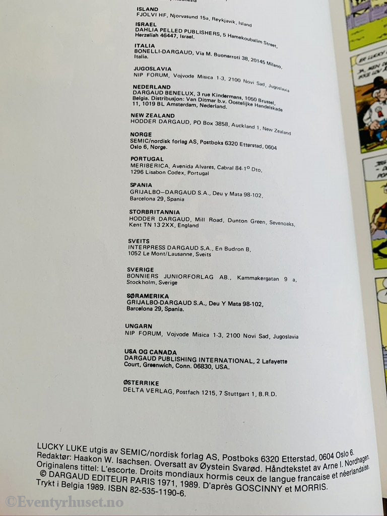 Lucky Luke 36. Billy The Kid Får Eskorte. 1971/89. Tegneseriealbum
