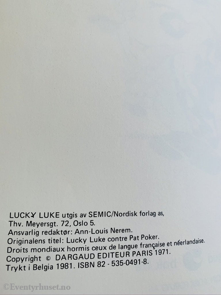 Lucky Luke 38. Falskspilleren. 1971/81. Tegneseriealbum