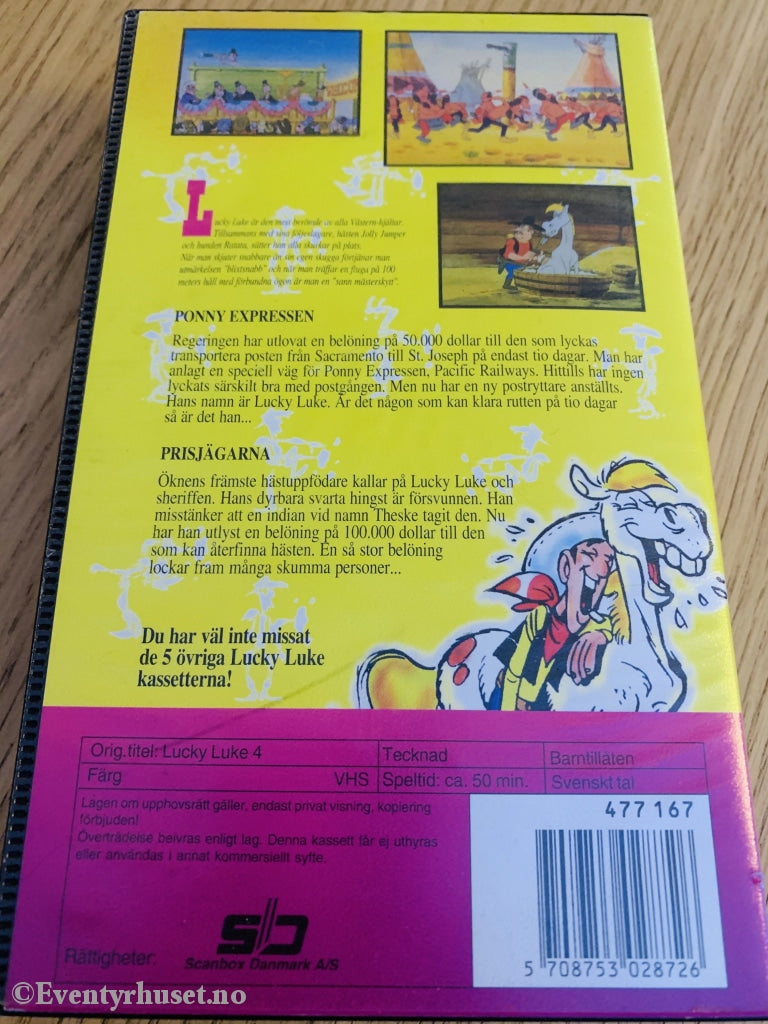 Lucky Luke 4. Ponny Expressen Mfl. Vhs. Svensk Tale. Vhs