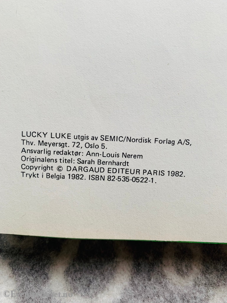 Lucky Luke 40. Sarah Bernhardt. 1982. Tegneseriealbum