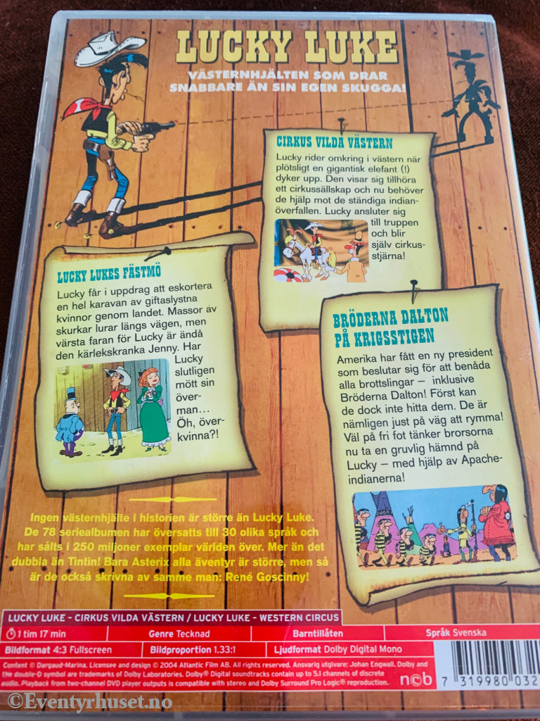 Lucky Luke. Cirkus Vilda Västern. DVD. Svensk utgave. DVD