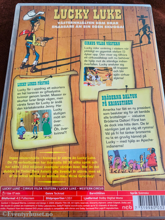 Lucky Luke. Cirkus Vilda Västern. DVD. Svensk utgave. DVD