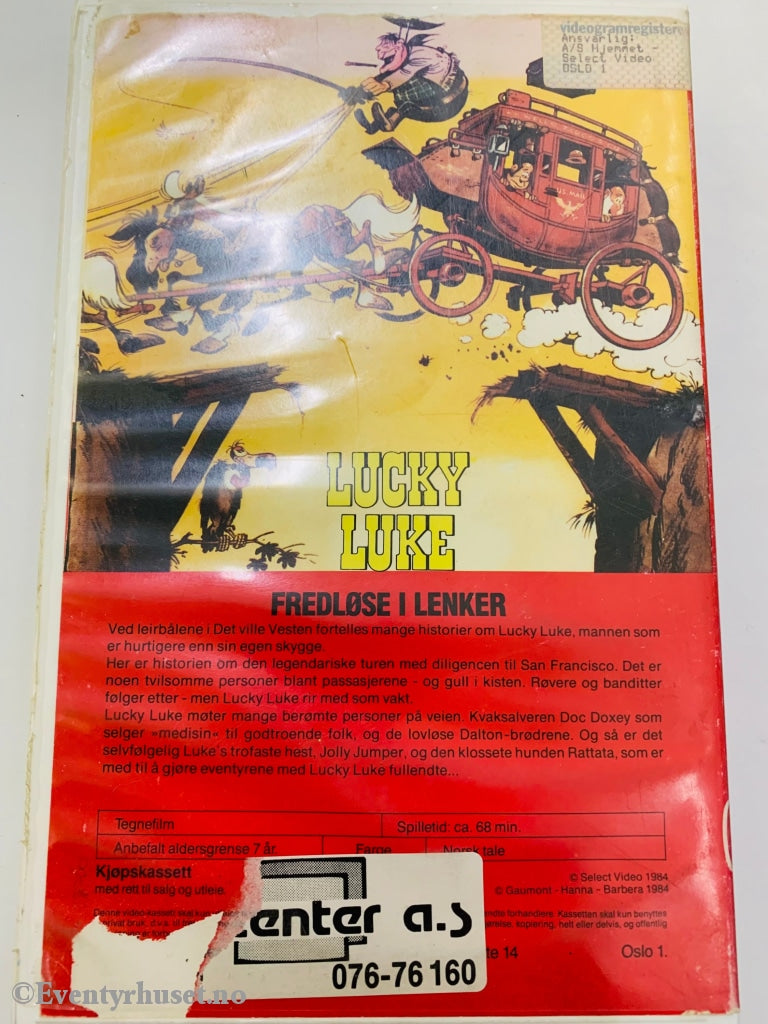 Lucky Luke. Fredløse I Lenker. 1984. Vhs Big Box.