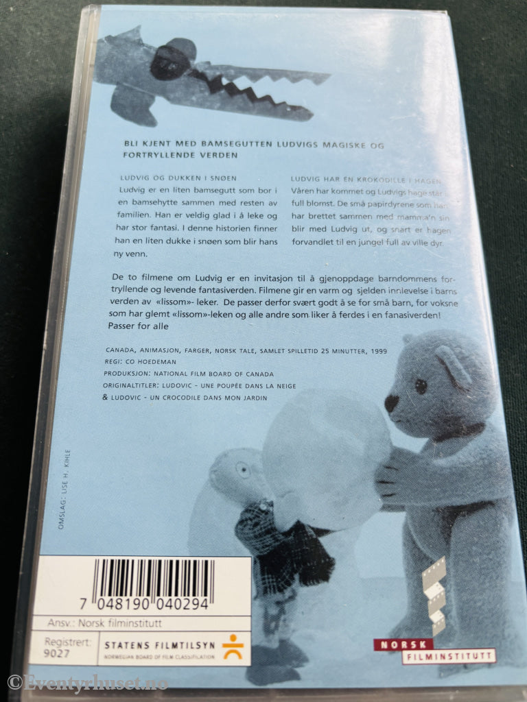 Ludvig og dukken i snøen & Ludvig har en krokodille i hagen. VHS.