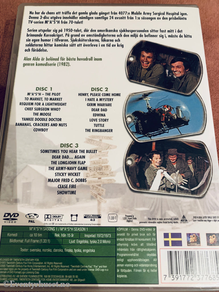 M*A*S*H Sesong 1 (1972). DVD samleboks.
