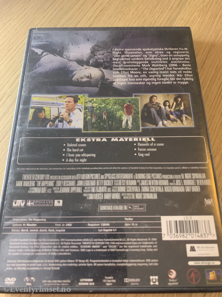 M. Night Shyamalans The Happening. 2008. Dvd. Dvd