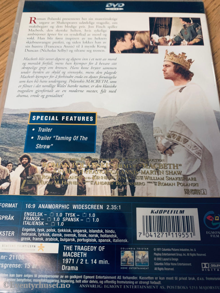 Macbeth. 1971. Dvd. Dvd