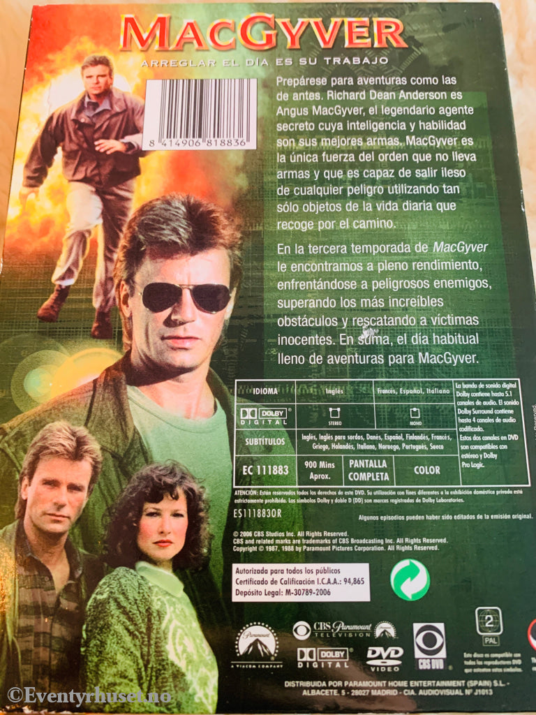 MacGyver. Sesong 3. Med original engelsk tale. DVD samleboks.