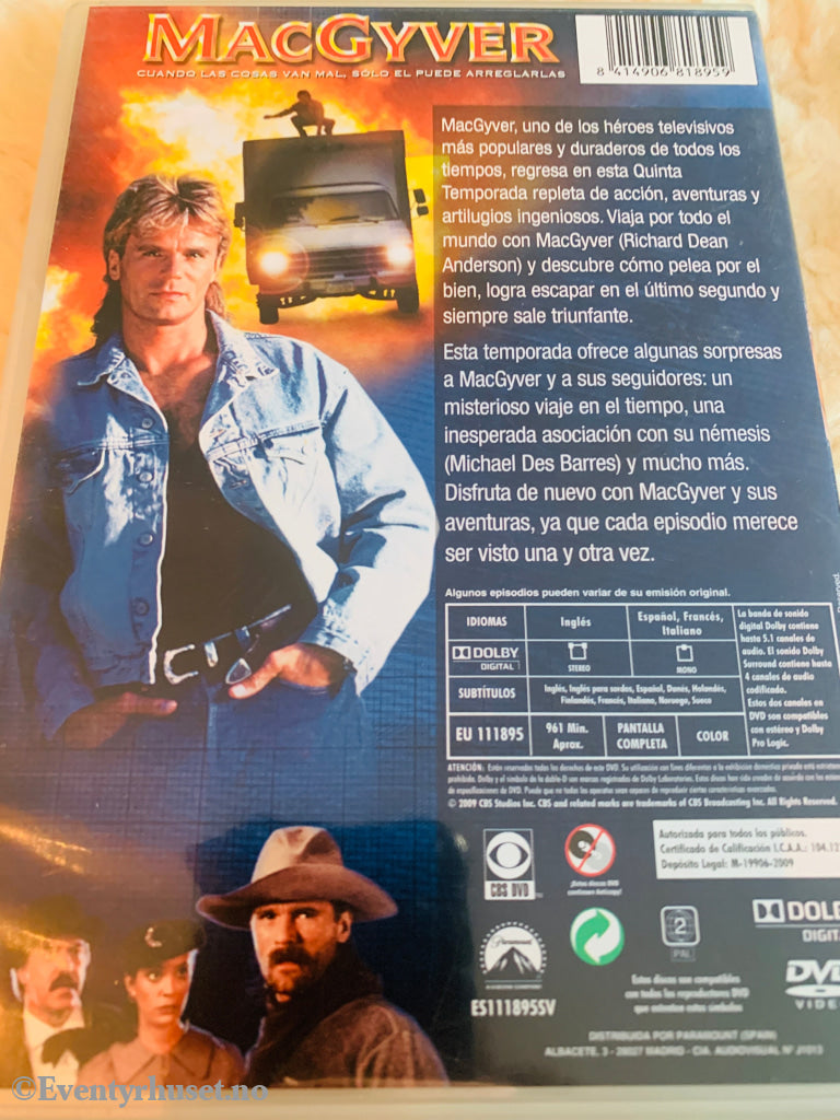 MacGyver. Sesong 5. Med original engelsk tale. DVD samleboks.