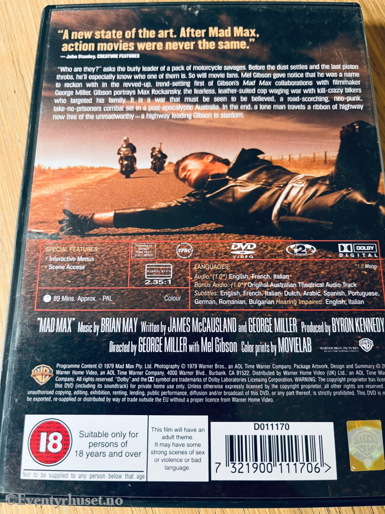 Mad Max. 1979. Dvd. Dvd