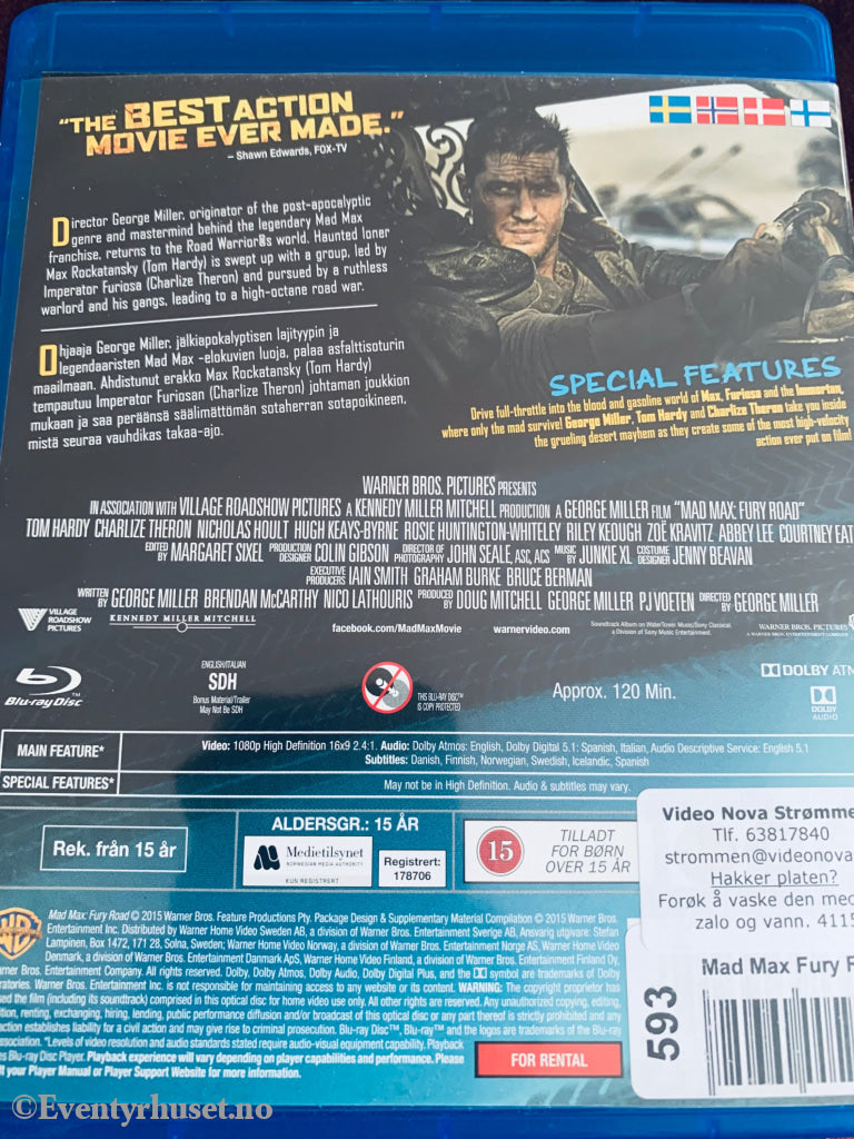 Mad Max Fury. Blu-Ray. Blu-Ray Disc