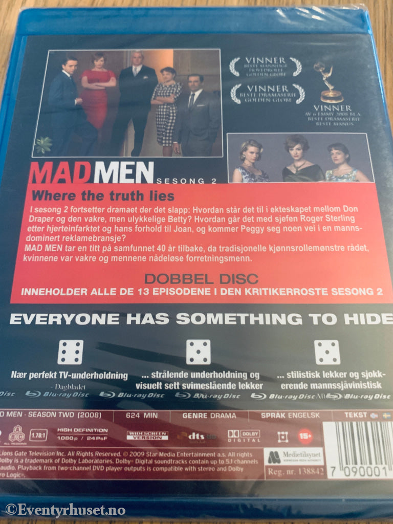 Mad Men: Sesong 2 (2008). Blu-Ray. Ny i plast!